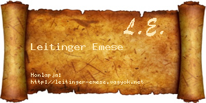 Leitinger Emese névjegykártya
